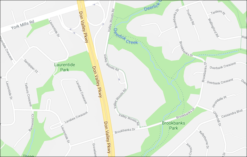 Brookbanks Park near Don Valley Parkway and York Mills Road - Toronto